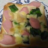 菜の花と魚ニソのチーズトースト